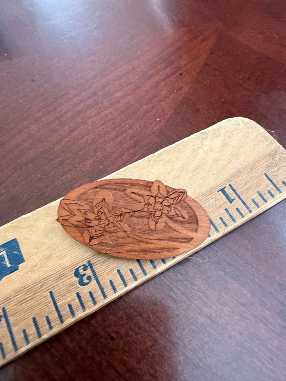Vintage Wooden Brooch